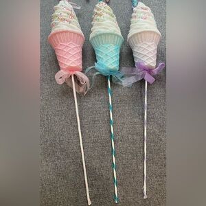 Bundle of JUMBO pastel Icecream Cone Decorations